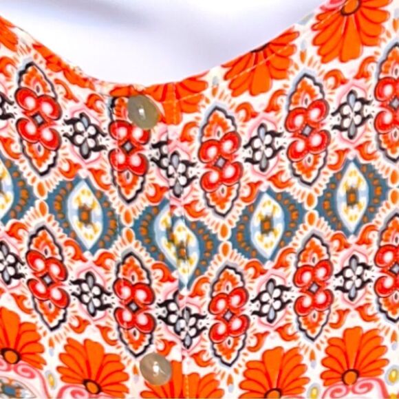 Cynthia Rowley orange and blue print top! - Picture 5 of 8